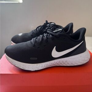 Nike Black Mesh Sneakers with White Accents